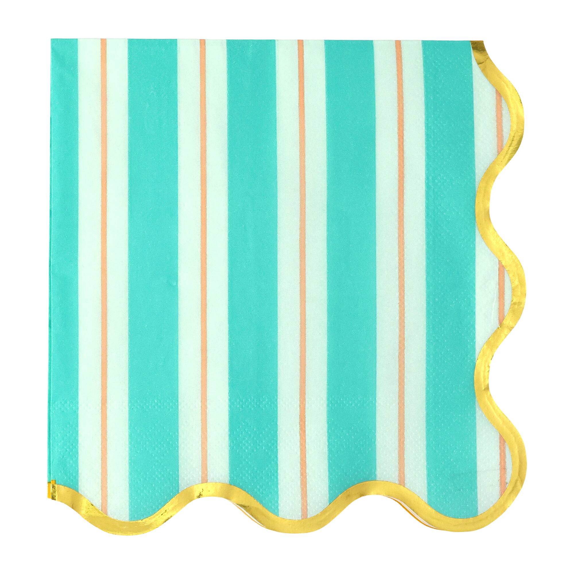 Jonathan Adler x Michaels Teal Stripe Lunch Napkins, 20ct.